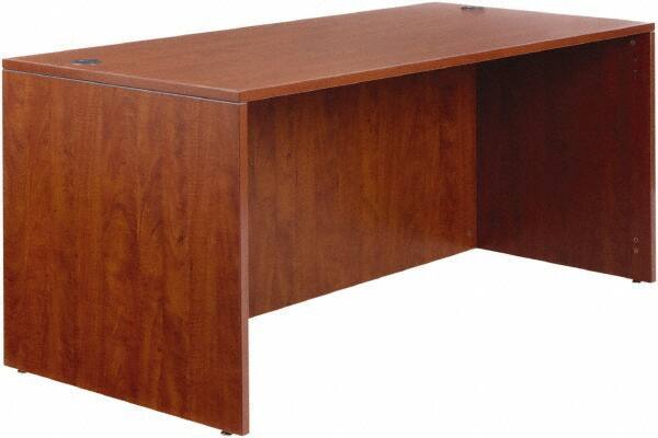 ALERA - Woodgrain Laminate Desk Shell - 65" Wide x 29-1/2" Deep x 29-5/8" High, Medium Cherry - Apex Tool & Supply