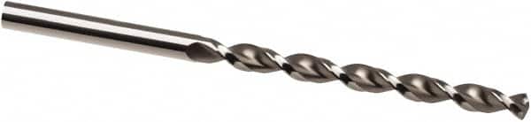 Taper Length Drill Bit: 0.1417″ Dia, 130 ° Bright/Uncoated, RH Cut, Parabolic Flute, Straight Shank, Series 501