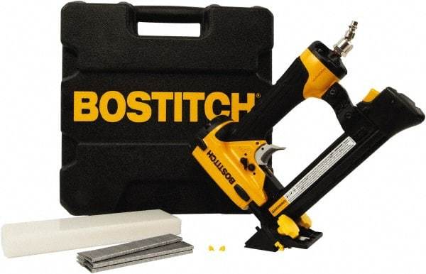 Stanley Bostitch - 1/2" Crown, 20 Gauge, 100 Staple Capacity Power Stapler - 1/4" Inlet, 70 to 120 psi Air Pressure, Includes Carrying Case - Apex Tool & Supply