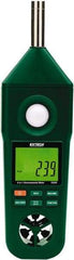 Extech - -148 to 2,372°F, 10 to 95% Humidity Range, Thermo-Hygrometer, Anemometer and Light-Sound Meter - 4% Relative Humidity Accuracy - Apex Tool & Supply