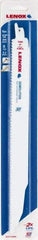 Lenox - 12" Long x 7/8" Thick, Bi-Metal Reciprocating Saw Blade - Straight Profile, 6 TPI, Toothed Edge - Apex Tool & Supply