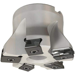 Iscar - 5 Inserts, 2-1/2" Cut Diam, 1" Arbor Diam, 0.118" Max Depth of Cut, Indexable Square-Shoulder Face Mill - 0/90° Lead Angle, 1-3/4" High, HTP LNHT 1606 Insert Compatibility, Through Coolant, Series TangPlunge - Apex Tool & Supply