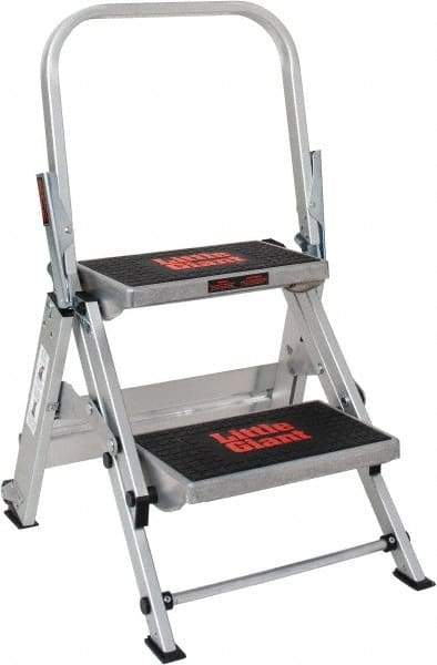 Little Giant Ladder - 2 Steps, 1-1/2' High, Type IA Rating, Aluminum Step Ladder - 300 Lb Capacity, 21" Base Width - Apex Tool & Supply