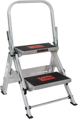 Little Giant Ladder - 2 Steps, 1-1/2' High, Type IA Rating, Aluminum Step Ladder - 300 Lb Capacity, 21" Base Width - Apex Tool & Supply