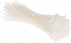 Thomas & Betts - 7" Long Natural (Color) Nylon Standard Cable Tie - 18 Lb Tensile Strength, 1.1mm Thick, 3" Max Bundle Diam - Apex Tool & Supply