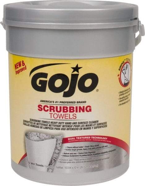 GOJO - Pre-Moistened Hand Cleaning Wipes - Canister, 12-1/4" x 10-1/2" Sheet Size, Red - Apex Tool & Supply