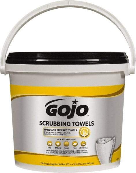 GOJO - Pre-Moistened Hand Cleaning Wipes - Canister, 12-1/4" x 10-1/2" Sheet Size, Red - Apex Tool & Supply