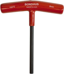 Bondhus - 8mm Hex, T-Handle Cushion Grip, Hex Key - 152mm OAL, Metric System of Measurement - Apex Tool & Supply