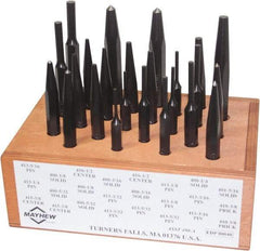 Mayhew - 24 Piece, 1/8 to 1/2", Center, Pin & Prick Starter Punch Set - Hex Shank, Steel, Comes in Boxed - Apex Tool & Supply