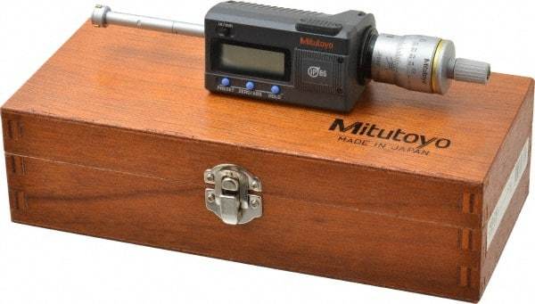 Mitutoyo - 0.425" to 0.5", IP65, TiN Finish, Electronic Inside Micrometer - 0.00005" Resolution, 0.0001" Accuracy - Apex Tool & Supply