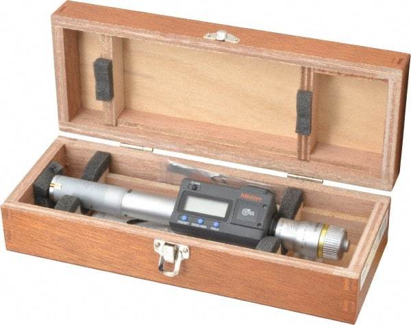 Mitutoyo - 0.8" to 1", IP65, TiN Finish, Electronic Inside Micrometer - 0.00005" Resolution, 0.00015" Accuracy - Apex Tool & Supply