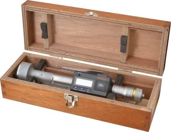Mitutoyo - 1.6" to 2", IP65, TiN Finish, Electronic Inside Micrometer - 0.00005" Resolution, 0.00015" Accuracy - Apex Tool & Supply