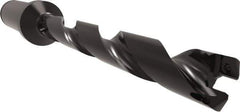 Allied Machine and Engineering - Series 11, 11 to 12mm Diam, 5/8" Diam Straight Shank with Flange, Helical Flute Spade Drill - 3-19/64" Max Depth, 4-11/32" Body Length, 6-7/32" OAL, Standard Length, Through Coolant - Apex Tool & Supply
