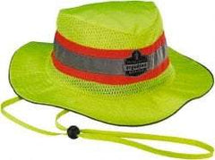 Ergodyne - Personal Evaporative Class Headwear Hi-Vis Ranger Hat with Cooling Towel - 1' Long, Lime, Polyester & PVA - Apex Tool & Supply