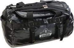 Ergodyne - 2 Pocket, 4,395 Cubic Inch, Tarpaulin, 600D Polyester Water Resistant Empty Duffel Bag - 23-1/2 Inch Wide x 10-1/2 Inch Deep x 10-1 2 Inch High, Black - Apex Tool & Supply