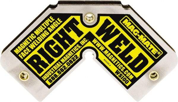 Mag-Mate - 4-3/4" Wide x 9/16" Deep x 2-3/4" High Ceramic Magnetic Welding & Fabrication Square - 40 Lb Average Pull Force - Apex Tool & Supply