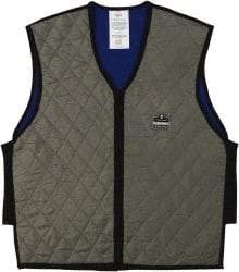 Ergodyne - Size M, Gray Cooling Vest - 36 to 38" Chest, Zipper Front, Nylon - Apex Tool & Supply