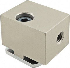 80/20 Inc. - Open Shelving Panel Mount Block - Aluminum, Clear Anodized Finish, Use with 40 Series & Bolt Kit 13-8316 - Apex Tool & Supply