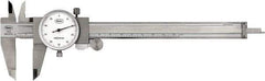 Mahr - 0" to 6" Range, 0.001" Graduation, 0.1" per Revolution, Dial Caliper - Black Face, 40mm Jaw Length - Apex Tool & Supply