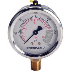 Enerpac - Hydraulic Pressure Gages & Adapters Type: Glycerine Filled Pressure Rating: 300 - Apex Tool & Supply