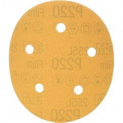3M - 5" Diam, 220 Grit, Aluminum Oxide Hook & Loop Disc - Extra Fine Grade, Coated, Series 255L - Apex Tool & Supply