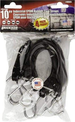 Erickson Manufacturing - Tarp Strap with S Hook - 10" OAL, Black - Apex Tool & Supply
