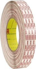 3M - 1" x 60 Yd Rubber Adhesive Double Sided Tape - 6 mil Thick, Polypropylene Film Liner, Series 476XL - Apex Tool & Supply