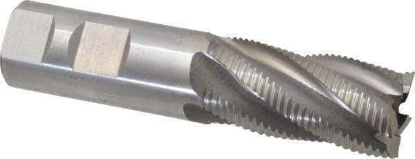 Interstate - 1" Diam, Fine Pitch, 2" LOC, 5 Flute Cobalt Roughing Square End Mill - Uncoated, 4-1/2" OAL, 1" Shank Diam, Single End - Apex Tool & Supply