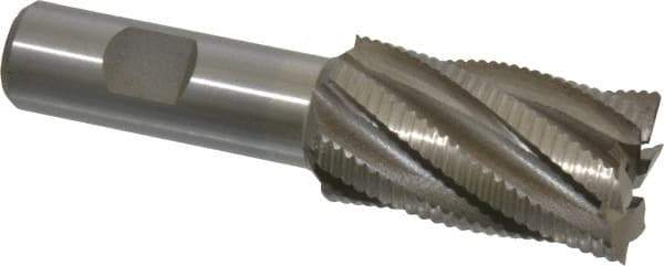 Interstate - 1-1/8" Diam, Fine Pitch, 2" LOC, 6 Flute Cobalt Roughing Square End Mill - Uncoated, 4-1/4" OAL, 3/4" Shank Diam, Single End - Apex Tool & Supply