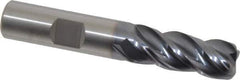 Kennametal - 1/2", 4 Flute, Solid Carbide, 0.09" Corner Radius End Mill - 3" OAL, 1-1/4" LOC - Apex Tool & Supply