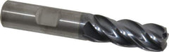 Kennametal - 1/2", 4 Flute, Solid Carbide, 0.12" Corner Radius End Mill - 3" OAL, 1-1/4" LOC - Apex Tool & Supply