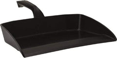 Vikan - 12-1/2" Wide Handheld Dustpan - Plastic Body, 4-1/2" Handle, Black - Apex Tool & Supply
