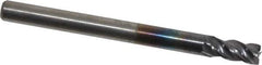 Kennametal - 1/8", 1/4" LOC, 1/8" Shank Diam, 1-1/2" OAL, 4 Flute, Solid Carbide Square End Mill - Single End, AlTiN Finish, Spiral Flute, 38° Helix, Centercutting, Right Hand Cut, Right Hand Flute, Series HPHV - Apex Tool & Supply