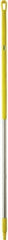 Vikan - 60 x 1-1/4" Stainless Steel Squeegee Handle - European Threaded Connection, Yellow - Apex Tool & Supply