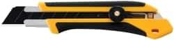 Olfa - Snap Utility Knife - 4.96" High Carbon Tool Steel Blade, Yellow & Black Elastomer & Fiber Reinforced Polymer Handle, 1 Blade Included - Apex Tool & Supply