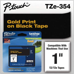 Brother - 1" Wide, Black Tape Cassette - For Label Maker - Apex Tool & Supply