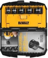 DeWALT - 5 Piece, 3" to 1-3/8" Saw Diam, Impact Rated Hole Saw Kit - Bi-Metal, Toothed Edge, Includes 5 Hole Saws - Apex Tool & Supply