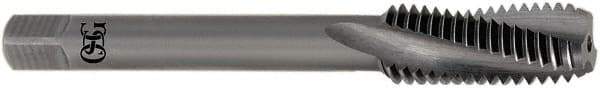 OSG - M8x1.25 Metric Coarse 3 Flute Modified Bottoming Spiral Flute Tap - Solid Carbide, Bright Finish, 70mm OAL, Right Hand Flute, Right Hand Thread, H4, Series 389 - Apex Tool & Supply