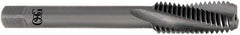 OSG - M8x1.25 Metric Coarse 3 Flute Modified Bottoming Spiral Flute Tap - Solid Carbide, Bright Finish, 70mm OAL, Right Hand Flute, Right Hand Thread, H4, Series 389 - Apex Tool & Supply