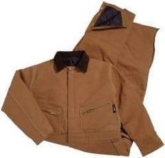 PRO-SAFE - Size M, Brown, Two Way Zipper, Cold Weather Coverall - Cotton, Nylon, 6 Pockets - Apex Tool & Supply