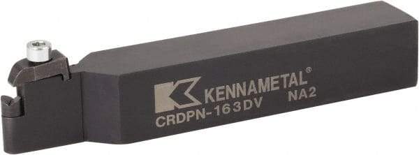 Kennametal - CRDP, Neutral Cut, 0° Lead Angle, 25mm Shank Height x 25mm Shank Width, Neutral Rake Indexable Turning Toolholder - 151.25mm OAL, RPGX090700E Insert Compatibility, Series V-Bottom Round - Apex Tool & Supply