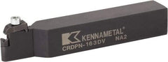 Kennametal - CRDP, Neutral Cut, 0° Lead Angle, 25mm Shank Height x 25mm Shank Width, Neutral Rake Indexable Turning Toolholder - 151.25mm OAL, RPGX060400E Insert Compatibility, Series V-Bottom Round - Apex Tool & Supply