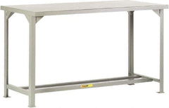 Little Giant - 84 Wide x 36" Deep x 36" High, 12 Gauge Steel Workbench - Fixed Legs, Gray - Apex Tool & Supply