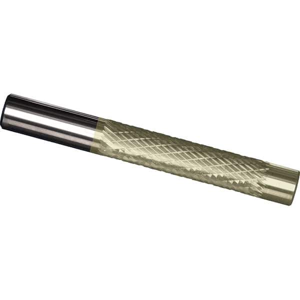 Made in USA - 1/4" Diam, 1-1/4" LOC, Solid Carbide Diamond Pattern Router Bit - Right Hand Cut, 3" OAL, 1/4" Shank Diam, Use on Cast Iron, Stainless, Steel, Titanium - Apex Tool & Supply