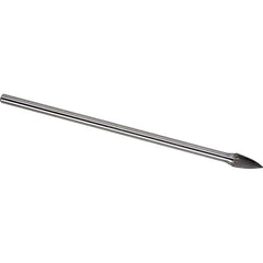 Made in USA - 9.5mm Cut Diam, 0.2362" Shank Diam, Tree Head Single Cut Burr - Carbide, 19mm LOC, 169mm OAL - Apex Tool & Supply