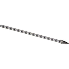 Made in USA - 1/2" Cut Diam, 1/4" Shank Diam, Tree Head Single Cut Burr - Carbide, 1" LOC, 6-3/4" OAL - Apex Tool & Supply