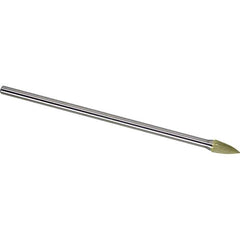 Made in USA - 1/2" Cut Diam, 1/4" Shank Diam, Tree Head Single Cut Burr - Carbide, 1" LOC, 6-3/4" OAL - Apex Tool & Supply