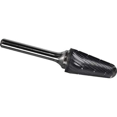 Made in USA - 16mm Cut Diam, 0.2362" Shank Diam, Cone Head Chipbreaker Cut Burr - Carbide, 33mm LOC, 78mm OAL - Apex Tool & Supply