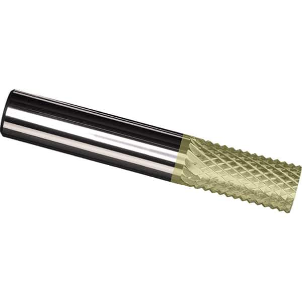 Made in USA - 1/4" Diam, 1" LOC, Plain End, Solid Carbide Diamond Pattern Router Bit - Right Hand Cut, 2-1/2" OAL, 1/4" Shank Diam, Use on Carbon & Honeycomb, Carbon Fiber, Composite, Fiberglass, Graphite - Apex Tool & Supply
