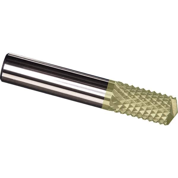 Made in USA - 6mm Diam, 18mm LOC, Drill Point End, Solid Carbide Diamond Pattern Router Bit - Right Hand Cut, 63mm OAL, Use on Fiberglass - Apex Tool & Supply